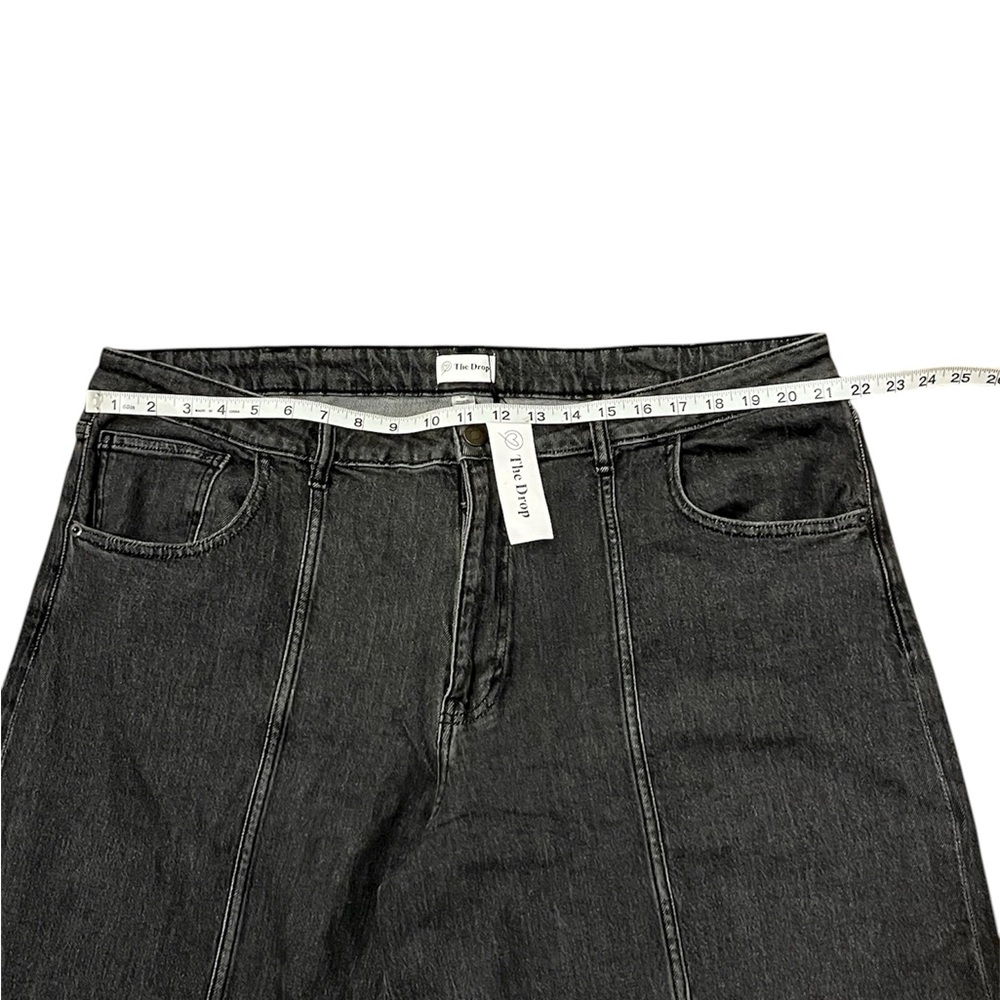 The Drop Black Charcoal Women's High Waist Crop Flare Jeans Size: 38 - Picture 3 of 9